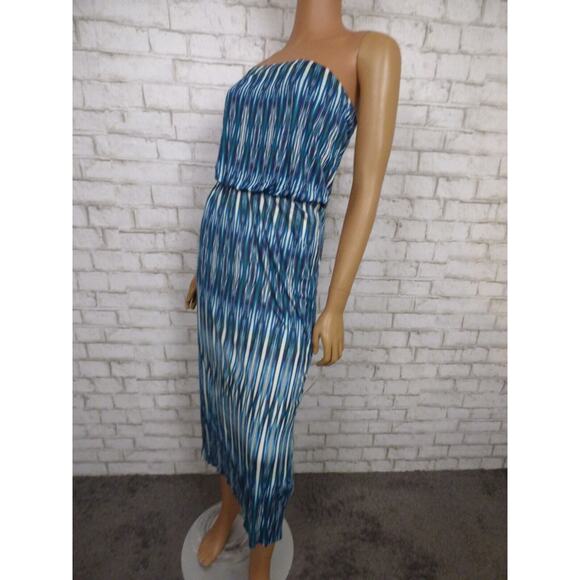 Velvet by Graham & Spencer Ikat Printed High Low Strapless Dress S NEW - Picture 7 of 10